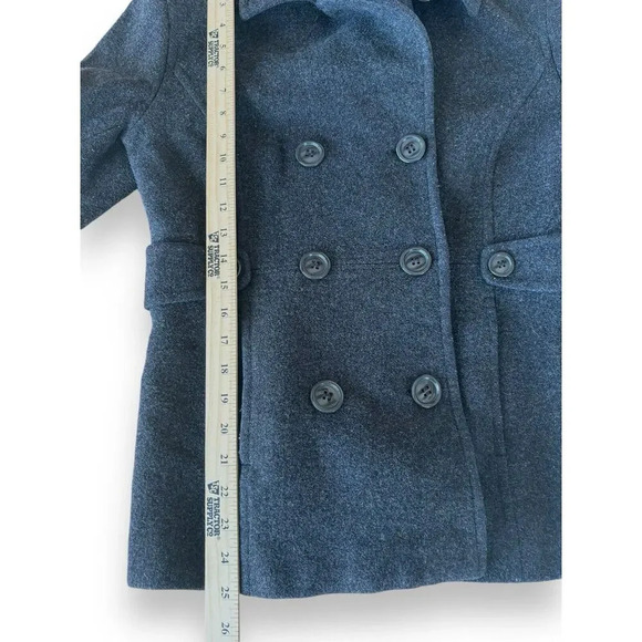 St. Johns Bay Size S Wool Cashmere Mid Length Pea Coat Double Breasted Winter - Picture 9 of 11